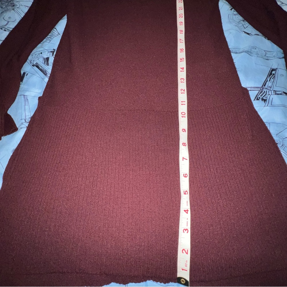 Free People Burgundy Criss Cross Tunic Sweater Dress - Picture 10 of 13